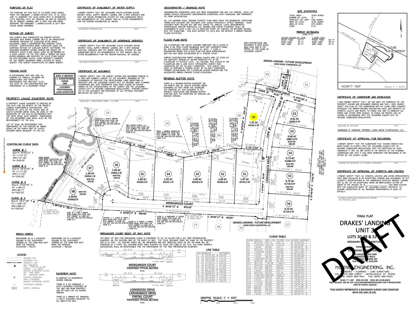 Draft plat of Drake’s Landing Unit 3 published on the original community page