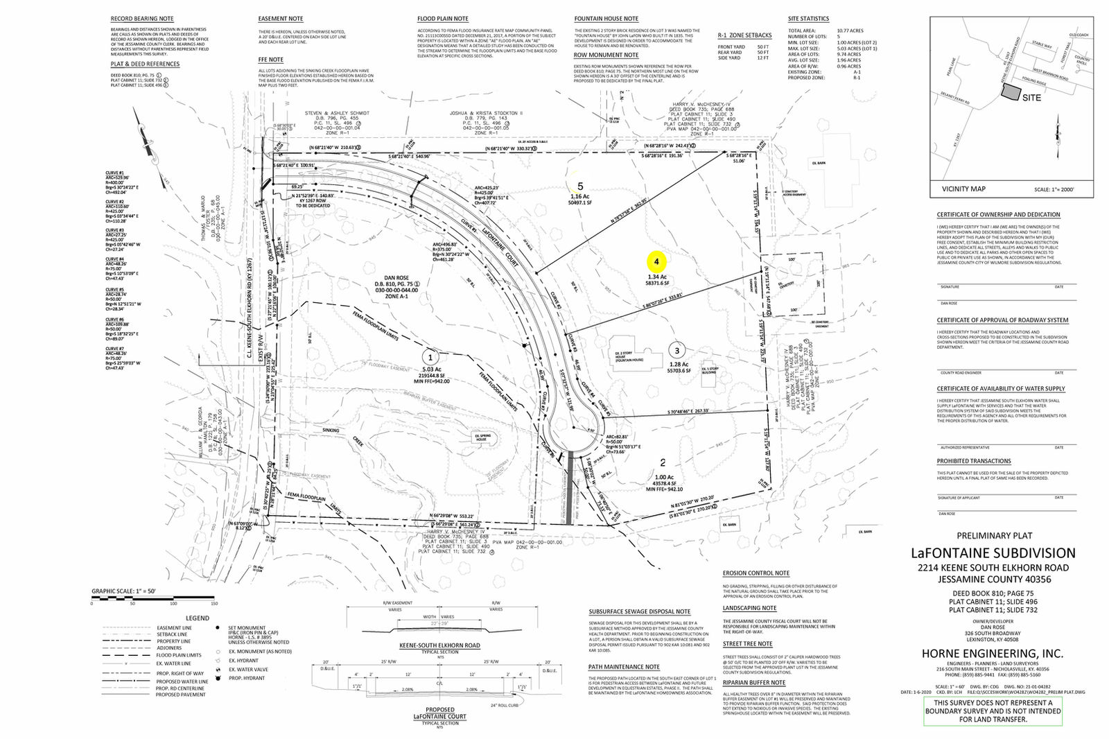 Preliminary plat of the LaFontaine subdivision